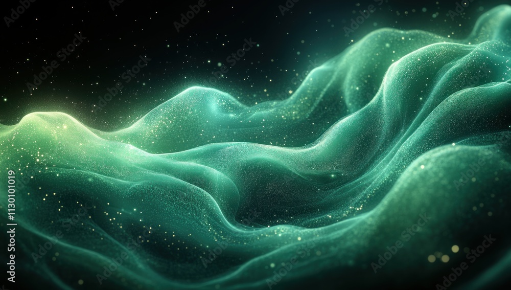 Aufkleber Gradient Background Abstract Design in Deep Emerald Green and Black Soft Focus Minimalistic Composition