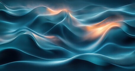 Fototapeta premium Teal Black Gradient Abstract Background Soft Illumination Dreamy Minimalism High Contrast Blur Grain Matte