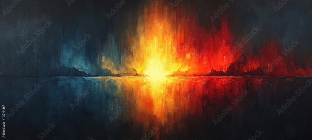 Aufkleber Abstract Color Gradient Background with Glowing Orange and Blue Soft Hues on Dark Texture