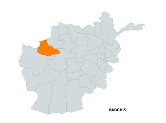 Map Highlighting Badghis Province in Afghanistan With Neighboring Areas