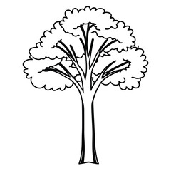 tree silhouette vector icon isolated on white background
