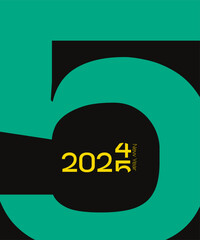 Minimalist 2025 Vector Design with Modern Geometric Shapes and Typography
