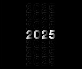 Minimalist 2025 Vector Design with Modern Geometric Shapes and Typography