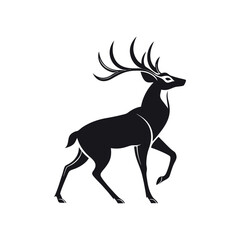 Fototapeta premium deer silhouette vector icon isolated on white background