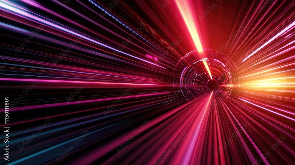 Aufkleber Currency value idea. Vibrant light rays create a futuristic speed effect in a digital universe.