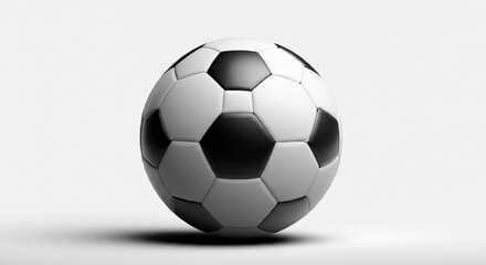 Fototapeta premium A similar black-and-white soccer ball shown with a slightly different angle
