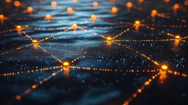 Glowing Global Supply Chain Network with Real time Flow of Goods - Powered by Adobe