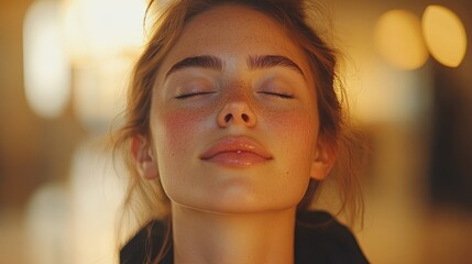 Obraz premium Relaxing Facial Massage Techniques for Wellness at Home in a Calm Environment
