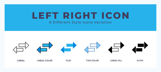 Left right icon symbol. logo illustration with different styles