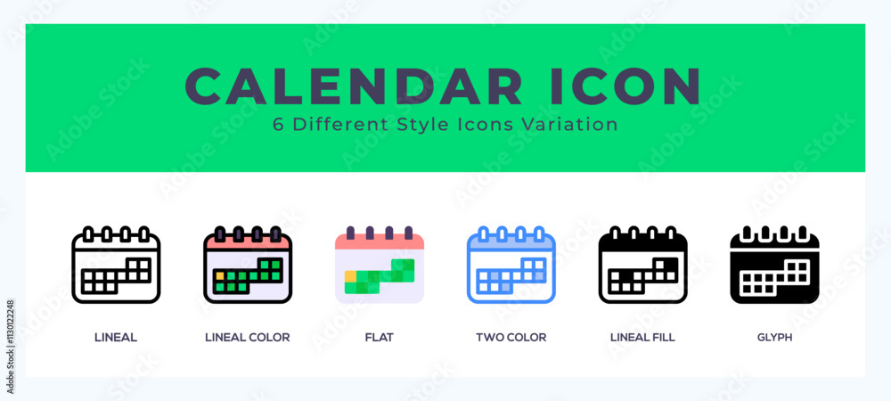 Aufkleber calendar icons set. different style of icons simple vector illustration.