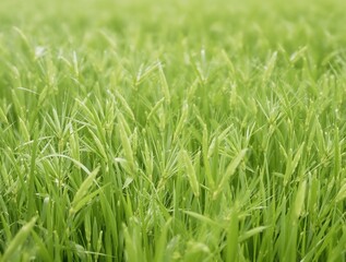 Obraz premium the soft blades of fresh spring green grass rustling in the breeze, vegetation,