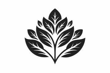 Floral Leaf Logotype Icon Silhouette Design, botanical vector, minimalist logo.