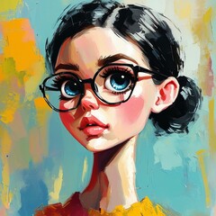 Captivating Abstract Face with Bold and Big Eyes