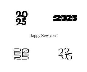 Minimalist 2025 Vector Design with Modern Geometric Shapes and Typography