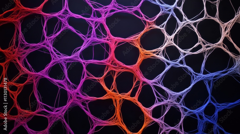 Poster dynamic abstract network visualization digital art gallery graphic design modern aesthetic close-up 