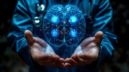 Fototapeta premium Exploring the Human Brain: Neural Networks & Cognitive Processes