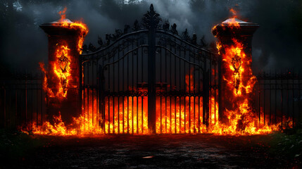 Fiery Gates: Infernal Inferno Engulfs Iron, Night
