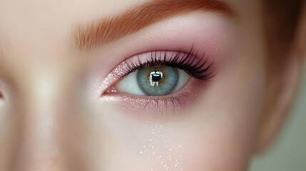 Obraz premium Stunning Pink Eye Makeup Tutorial: Glitter, Lashes, and Soft Shades