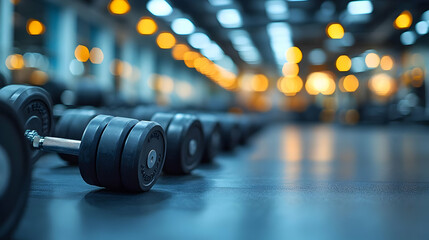 Fototapeta premium Gym Weights: Fitness Workout Strength Training Exercise