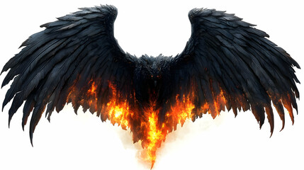 Fototapeta premium Fiery Wings: Burning Raven's Flight of Fantasy