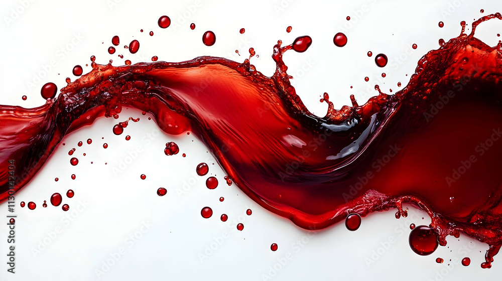 Aufkleber Red Liquid Splashes Dynamically Flowing
