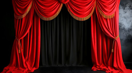 Red & Black Curtains: Stage Drapery Design