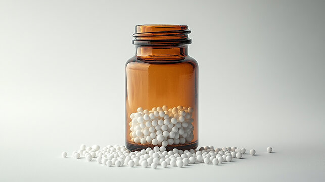 Homeopathic Medicine in Glass Bottle