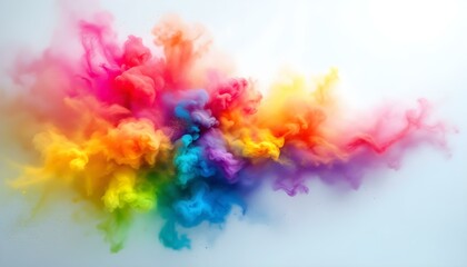 Fototapeta premium LGBT watercolor colorful abstract banner, smoke, and dust with rainbow colors, vibrant LGBTQ flag colors texture isolated on white background