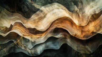 Obraz premium Abstract wavy lines in muted earth tones creating a natural flow