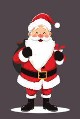 Obraz premium santa claus with a bag
