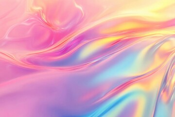 Fototapeta premium Abstract Holographic Background: Iridescent Waves of Color