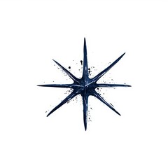 Fototapeta premium Artistic representation of a star shape with splashes of dark color on a plain background