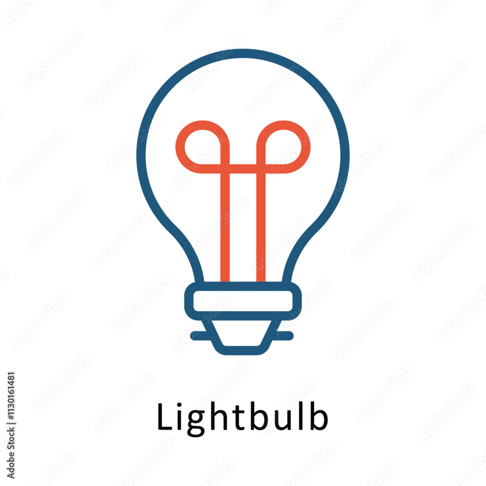 Poster lightbulb vector two colors outline icon. eps file 10