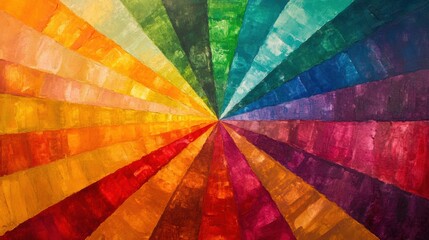 Fototapeta premium Dynamic starburst pattern with glowing rainbow hues radiating outward