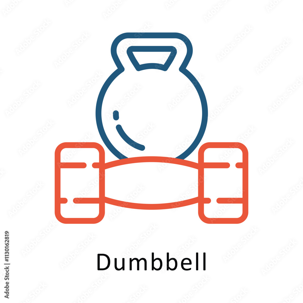 Poster dumbbell vector two colors outline icon. eps file 10