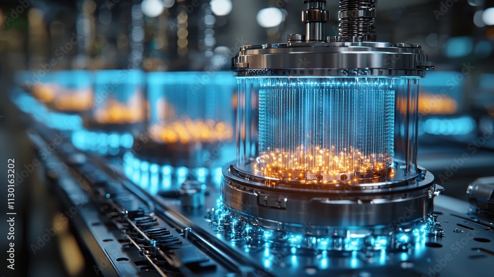 Poster intricate quantum hardware with superconductors and chips in fabrication setup