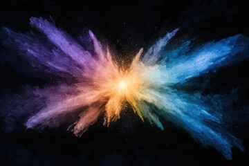Fototapeta premium 色とりどりの粉状の物質が宇宙のように広がる美しい現象