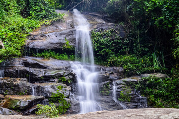 Montha Than Waterfall Or San Pa Yang Waterfall in Rainy Season at Doi Suthep - Pui National Park, Chiangmai Northern Thailand.