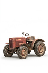 vintage tractor with rusted details and worn tires, showcasing its history and charm. Perfect for agricultural themes or rustic decor