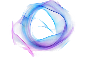 Abstract wavy lines in blue and purple hues isolated on a white background, suggesting modern design or technology. 3D Rendering