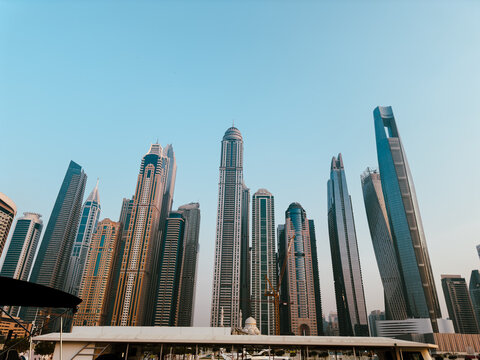 Dubai Marina skyline, 8k wallpaper background