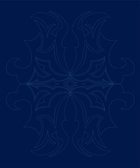 Contour of Ornate swirling floral motif vector illustration
