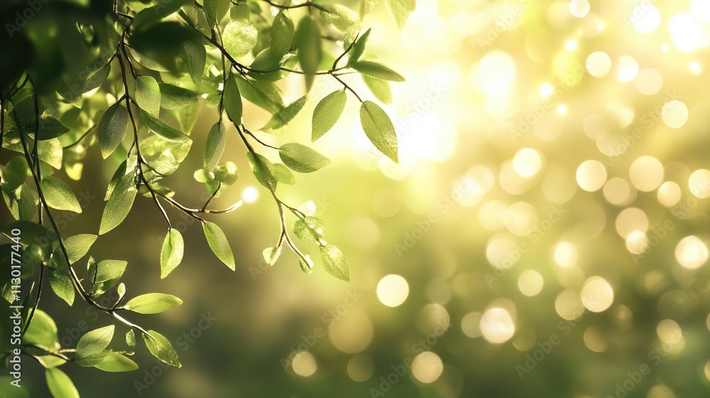 Aufkleber soft focus greenery with light bokeh creating a serene and dreamy atmosphere perfect for nature back