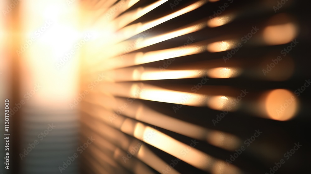 Poster bright horizontal lines and glare creating a blurred background design with warm tones and soft boke