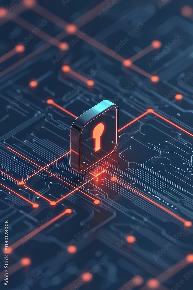 Poster a cloud of encrypted data representing ai safeguarding scanned information.