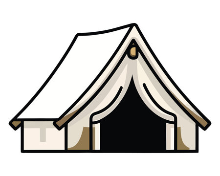 recommend clip art: A flat vector illustration of camping travel tent cartoon drawing isolated on background