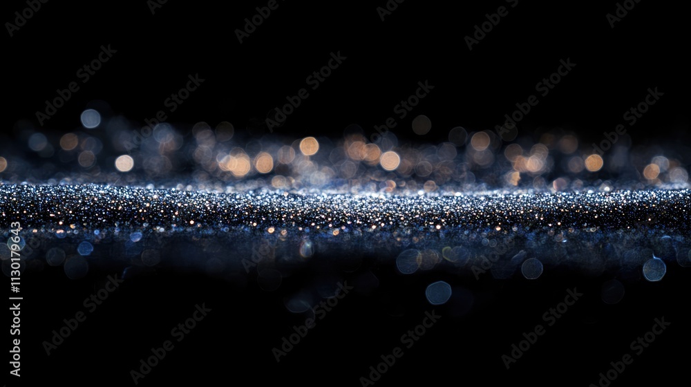 Aufkleber abstract blurred glittering lights on a dark background creating a shimmering and glowing texture ef