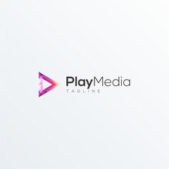 Play Media Modern Logo Vector