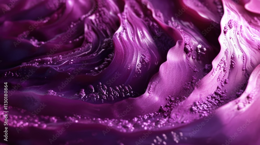 Poster vibrant purple cabbage texture with intricate layers showcasing unique natural patterns and details 
