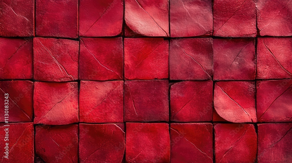 Poster textured background of vintage red bricks with subtle variations and imperfections creating a warm a